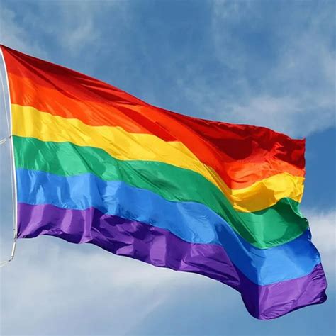 rainbow flag polyester lesbian gay pride lgbt flags 90x150cm