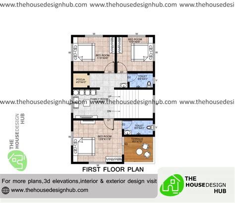 23 X 35 Ft 4 Bhk Duplex House Plan In 1600 Sq Ft The House Design Hub