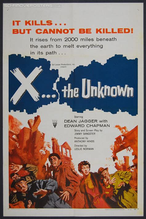 x the unknown poster 1956 original us one sheet movie poster