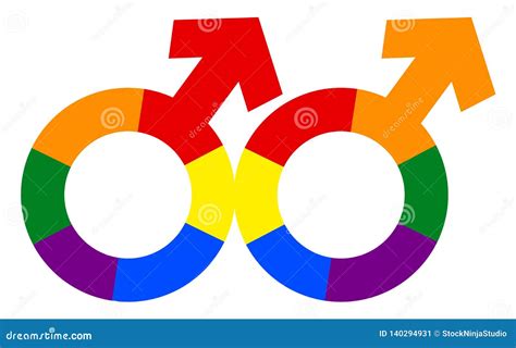 Gay Symbol In Rainbow Color Illustration Vector Rainbow Homosexual Gender Sign Stock Vector