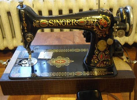 Antique 1913 Red Eye Portable Electric Singer Sewing Machine Antique