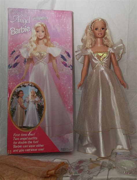 new 1998 mattel my size angel barbie in box 2 angel outfits rare my size barbie angel