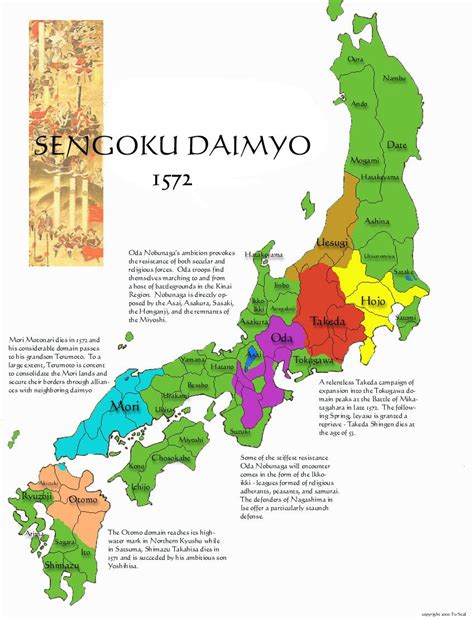 The nanbu clan rules in the north and the uesugi clan in the south, with the date sengoku's newly installed mon store. By F.W. Seal | Japan history, Sengoku period, Japanese history