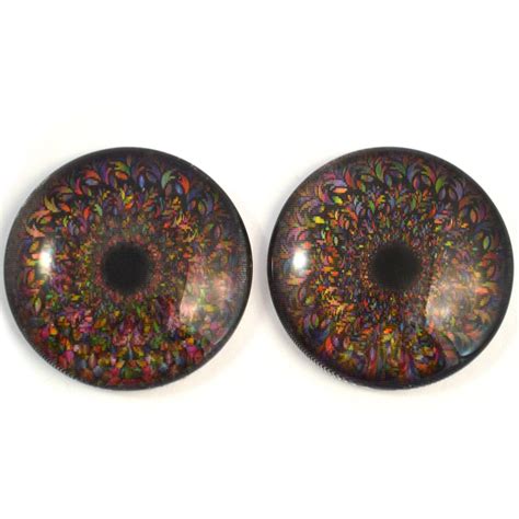 Colorful Kaleidoscope Animated Glass Eyes Handmade Glass Eyes