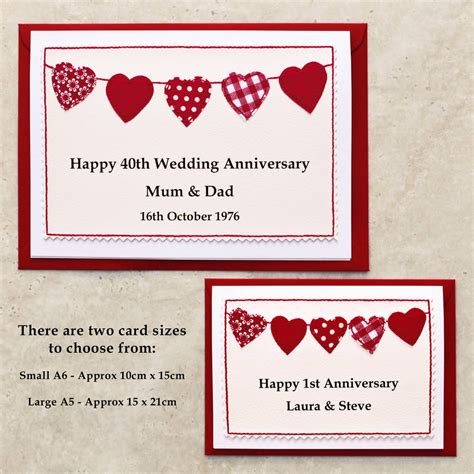Anniversary Card Anniversary Bunting By Jenny Arnott Cards And Ts