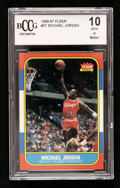 The aau is founded january 21st, 1888. Lot Detail - 1986-87 Michael Jordan Chicago Bulls Fleer #57 Rookie Card Graded BCCG 10 Mint or ...