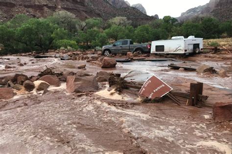 Flooding Closes Main Road At Zion National Park In Utah Nation And
