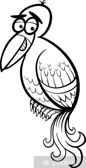Fotobehang Exotische vogel cartoon kleurplaat • Pixers® We leven om