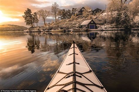 Breathtaking Views Of Norwegian Fjords Captured From A Kayak Travel