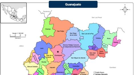 Mapa de Guanajuato con nombres a color PDF Unión Guanajuato