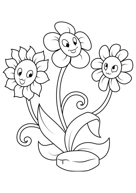 Dibujo Para Colorear Tres Flores Dibujos Para Imprimir Gratis Img 31853