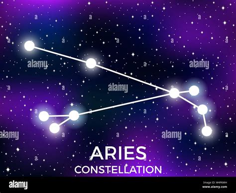 La Constelación De Aries Noche Estrellada Cluster De Estrellas Y