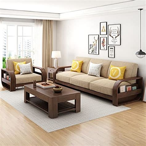 Buy MAHIMART AND HANDICRAFTS Sheesham Solid Wood Seater Sofa Set Without Centre Table For