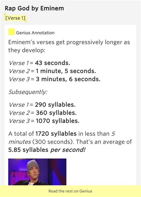 Verse 1 - Rap God Lyrics Meaning