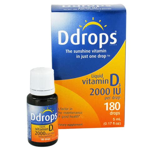 Ddrops Liquid Vitamin D3 2000 Iu Drops 017 Oz 180 Drops
