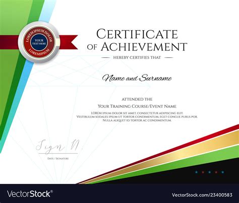 Modern Certificate Template With Elegant Border Vector Image