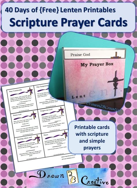 40 Days Of Free Lenten Printables Prayer Cards Drawn2bcreative