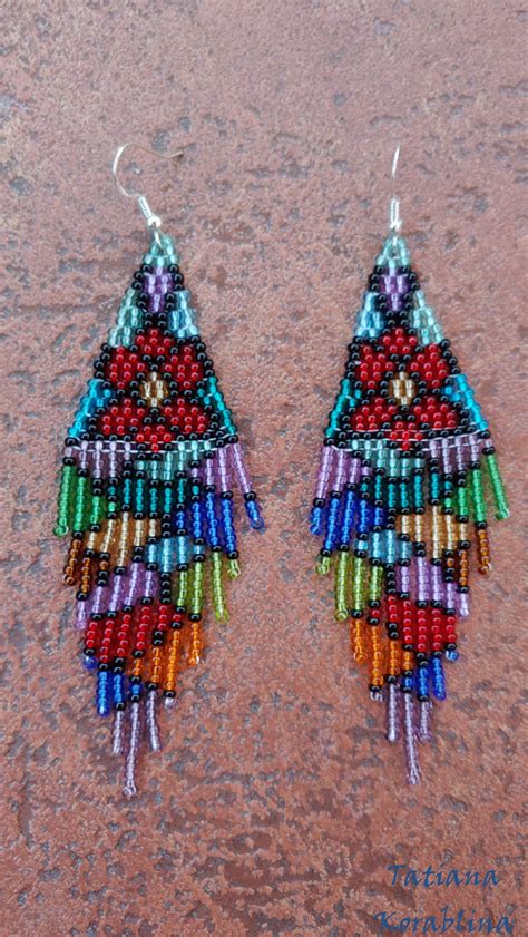 Authors Beaded Earring Evening Seed Bead Earring Etsy