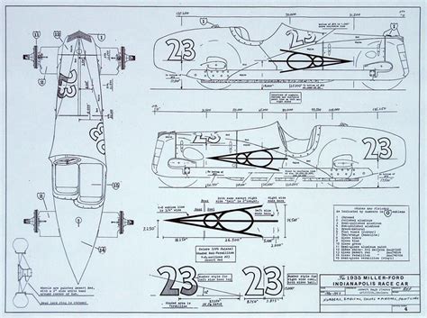 Plans For 1935 Miller Ford Indianapolis Race Car Blueprints Race