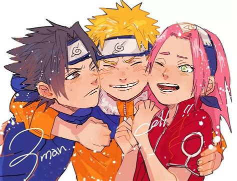 Team 7 Sasuke Uchiha Naruto Uzumaki Sakura Haruno ♥♥♥ Fanart