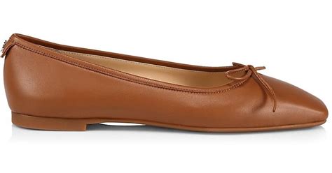 Jimmy Choo Shay Leather Ballet Flats In Brown Lyst