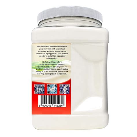 Whole Dry Milk Powder 22 Pounds 1 Kilo Jar By Green Heights