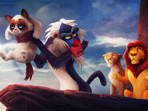 1400x1050 The Lion King Grumpy Cat Funny 1400x1050 Resolution Hd 4k