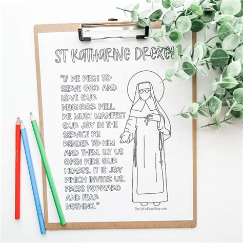 St. Katharine Drexel Coloring Page - Etsy Canada