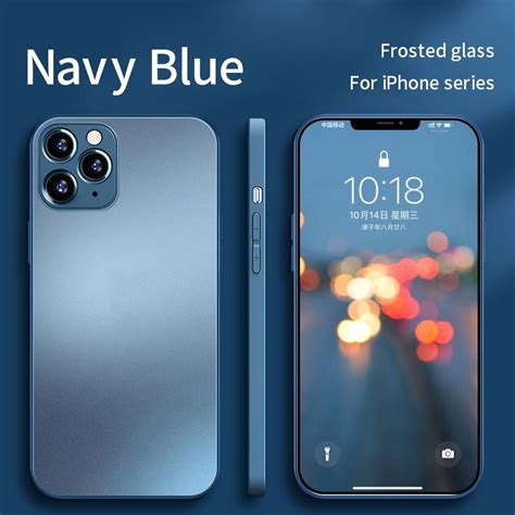 Buy Frosted Tempered Glass Original Square Phone Case For Iphone 12 11