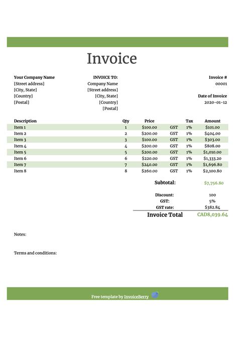 Free Australia Invoice Template Sample 3 Download Invoiceberry