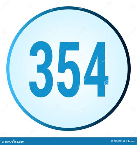 Number 354 Symbol Or Logo With Round Frame In Blue Gradient Color