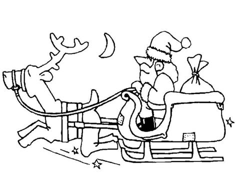 Kleuren.nu Hohoho kerstman op slee kleurplaten