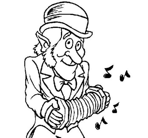 Search through more than 50000 coloring pages. Leprechaun with accordion coloring page - Coloringcrew.com