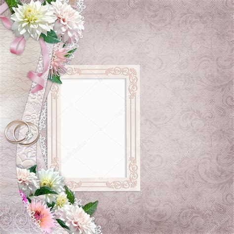 Beautiful Border Of Flowers Wedding Rings And The Frame On The Vintage