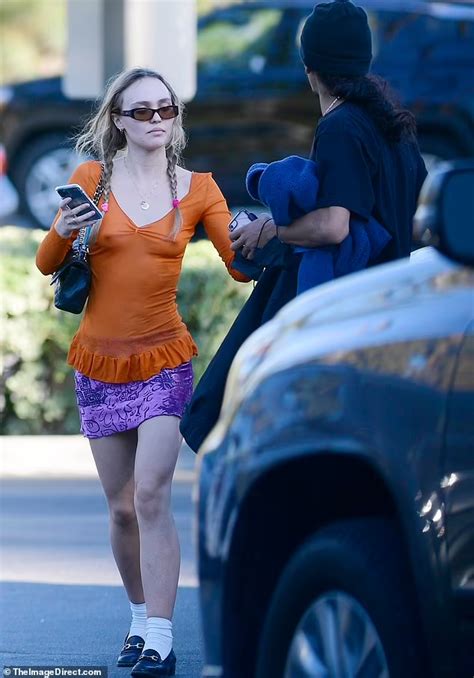 Lily Rose Depp Goes Bra Less As She Steps Out With Beau Yassine Stein Lily Rose Purple Top