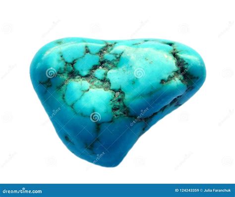 Turquoise Mineral Gemstone Isolated On White Background Stock Image
