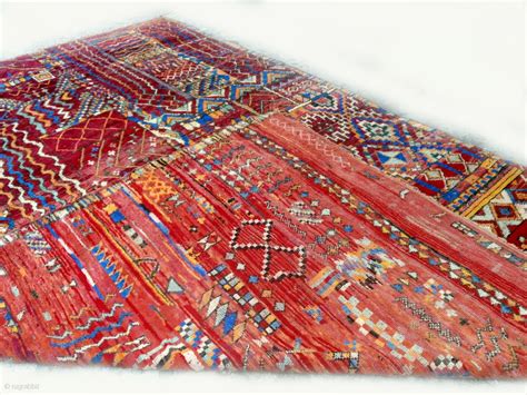 Double Sided Moroccan Berber Carpet Of Very Rare Extra Large Size And