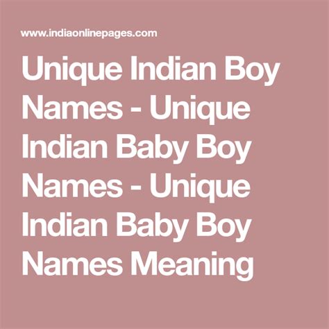 Unique Indian Boy Names Unique Indian Baby Boy Names Unique Indian