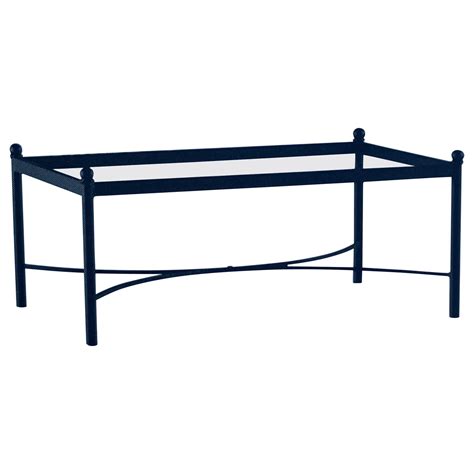 Italian Rectangular Black Iron Knot And Rope Coffee Table With Glass