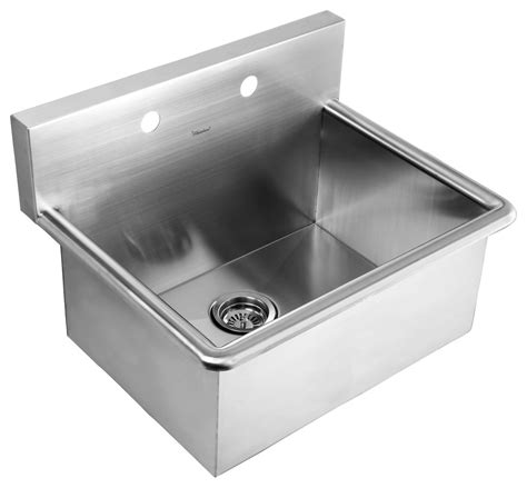 Whitehaus Stainless Steel Commercial Drop Inwall Mount Utility Sink