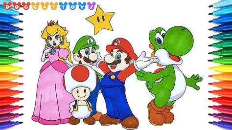 How To Draw Super Mario Bros Mario Yoshi Luigi 215 Drawing