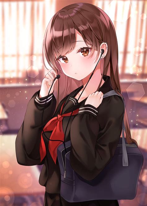 Pretty Anime Girl With Brown Hair