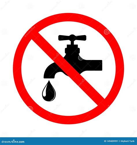Do Not Use Water Sign Bright Prohibition Sign On White Stock