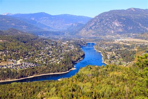 Castlegar Columbia River Landscape Stock Image Image Of Scenic View
