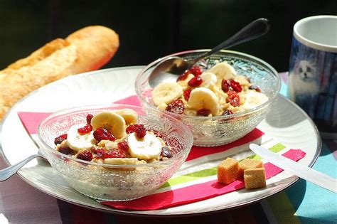 Porridge aux flocons d avoine banane et Cranberries Court-bouillon