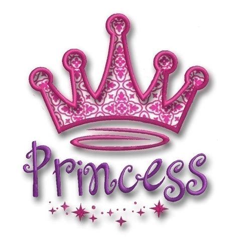 Machine Embroidery Applique Design Princess Crown In 3 Different Sizes 4x4 5x7 And 6x10