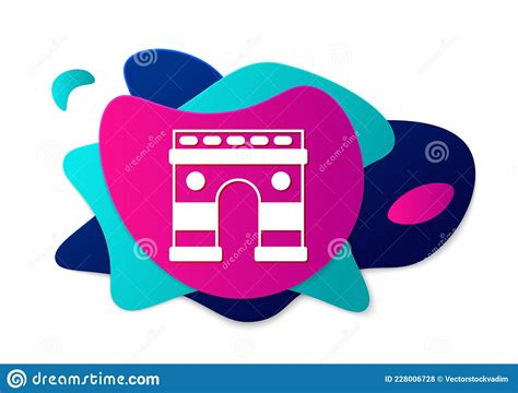 color triumphal arch icon isolated on white background landmark of paris france stock vector