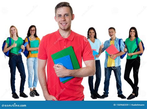 Group Of 5 Caucasian And Latin American Students Stock Image Image Of