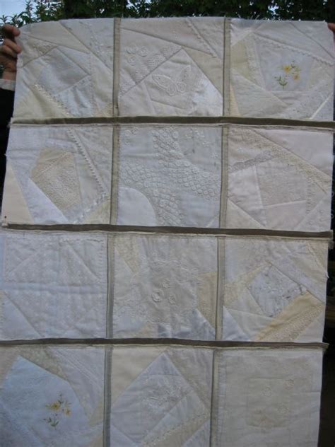 Cream Heirloom Quilt Using Old Lace Motifs And Embroidery Стиль