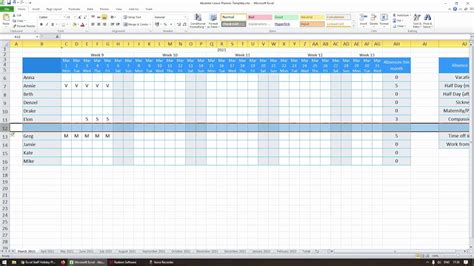 Holiday Planner Excel Template 2020